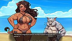 Pig princess competes in sling bikini and BDSM swimwear on public beach