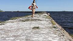 I feel exposed and free naked on the public dock in reality