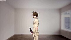 Cartoon porn featuring a pink-haired girl being penetrated by a hentai penis extender