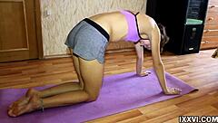 Beautiful teen ananta shakti does yoga gracefully