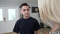 Hot Stepmom Elana Bunnz Blows Stepson's Hard Cock Boldly