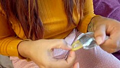 i teach her to use condom but she takes it off and cums on my dick