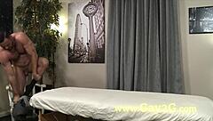 Gay Bodybuilder Massages Another In Gym