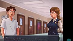 Summertime saga 32: hot asian teacher helps student with some relief