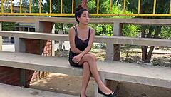 Afternoon in the park ends with anal fucking the prostitute Emilis. Did you cum?