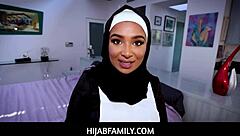 big thick ass maid in hijab moans sucking cock
