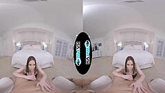 Stunning girlfriend performs anal in VR for Valentine's Day
