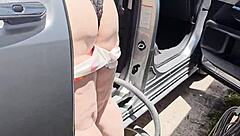 A curious stranger was caught staring at my rear end as I cleaned my car and he pleasured himself to the sounds