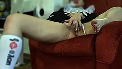 Amateur girl enjoys a handjob after giving a blowjob in homemade video