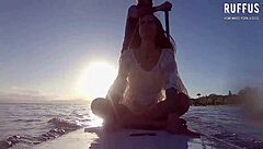 morena slut fingers herself publicly on paddleboard.