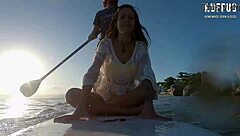 morena slut fingers herself publicly on paddleboard.