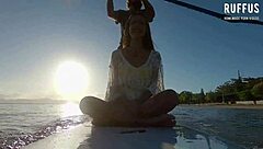 morena slut fingers herself publicly on paddleboard.