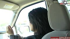 Black-Haired Asian Slut with Big Tits Picked Up for Street Fuck