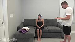 Step-daughter deepthroats daddy's big cock