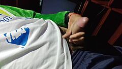 Young guy's big cock cums in spurts, so hot!