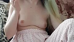 Stepmom Smokes Cigarette Without Bra On!