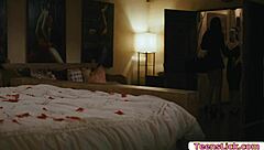 A well-endowed woman pleasures her friend's genitals with her tongue