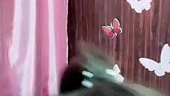 Girl performs show on webcam