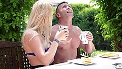 Horny blonde victoria summers takes two huge cocks down her deep throat