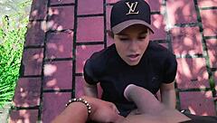 my trainer bangs me hard after workout with cum on tits