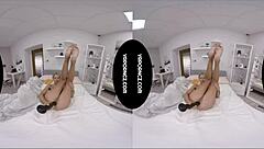 vr big black dildo stretches tight pussy