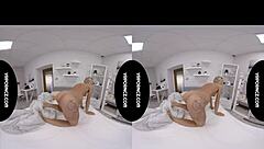 vr big black dildo stretches tight pussy