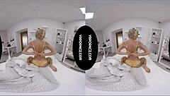 vr big black dildo stretches tight pussy