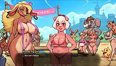 my pig princess hentai game pornplay ep 27 accidental futanari boner in front of the crowd during the bikini contest