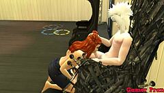 Bride's naughty fun with perv sage and party guest in Japanese hentai