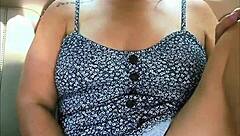 Milf Uses Dildo in Backseat, Reaching Intense Orgasm