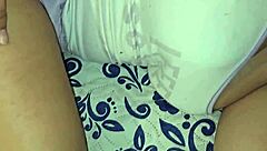 Mature lady lets me play and I finish on her tits