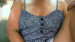 Milf Uses Dildo in Backseat, Reaching Intense Orgasm