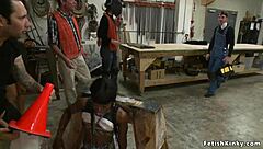 Public humiliation of a bound and gagged black woman