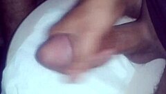Shaved Dick Masturbates in Bathroom with Hairless Cock