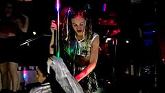 Milf Bisexual Amateurs Dance Seductively At Swing House Pole.