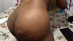 Mature latina Judy shows off her big hairy ass