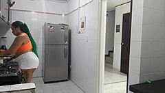 My house employee sucks while masturbating.