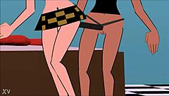 Amateur latina teen uses strapon to fuck lesbian