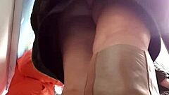 Secretly recorded upskirt shots of a woman in her office