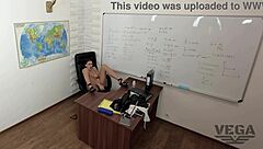 Petite Girl Masturbates And Fucks Big Cock In Classroom!