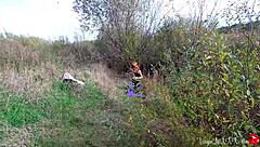 Kitty sucks dick stranger doggy fucking outdoor