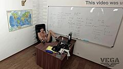 Petite Girl Masturbates And Fucks Big Cock In Classroom!