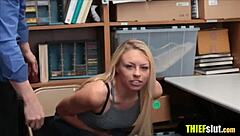 Cute Blonde Shoplifter Painfully Fucked by a Mall Cop