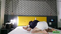 Teen latina amateur sucks pussy then cums while riding cock in pov