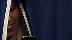 Clothed Amateur Babe Gets Intense Facial Cumshot