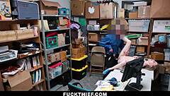 Tiny thief caught sucking big cock