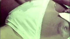 Black couple fucks white man in vintage threesome.