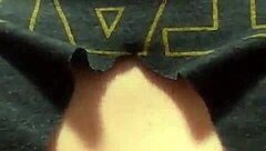 trans girl moaning cumshot for you in homemade solo