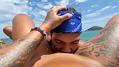 Beautiful Latina Tattooed Babe's First Time Bareback On Nudist Beach In Rio