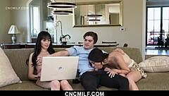 Milf stepsisters bent over for doggystyle and licking by it guy in group